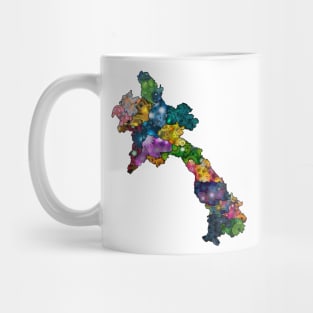 Spirograph Patterned Laos Provinces Map Mug